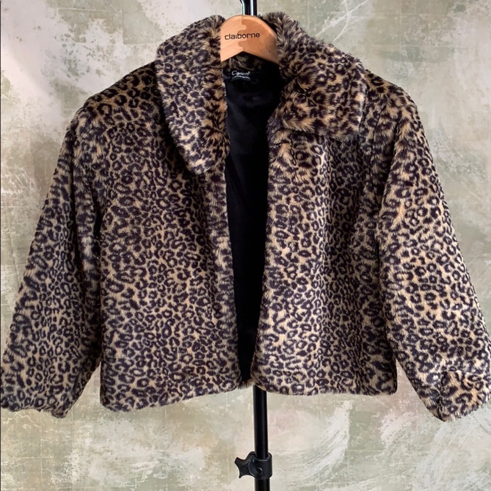 Faux fur short crop jacket